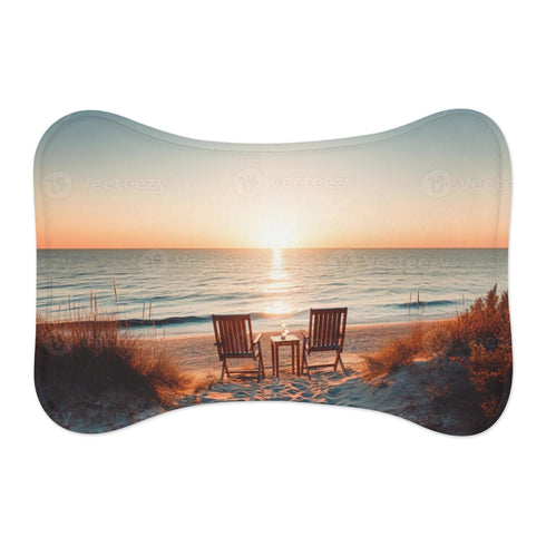 "Seaside Sunset Pet Mat"