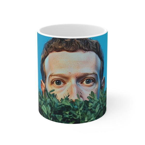 "Secretive Zuckerberg Bush Gazer Mug"