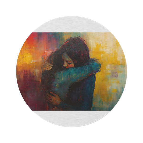 "Self-Embrace Round Rug: Cozy Comfort"