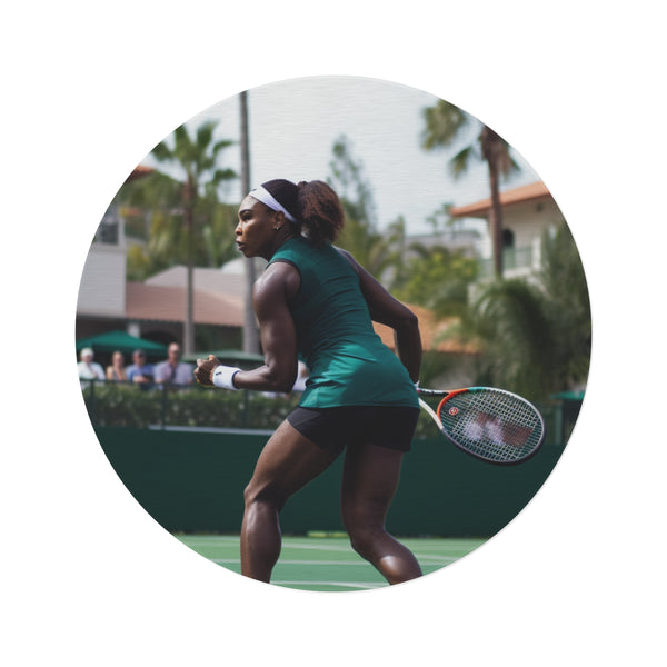 "Serena Slam Round Tennis Rug"