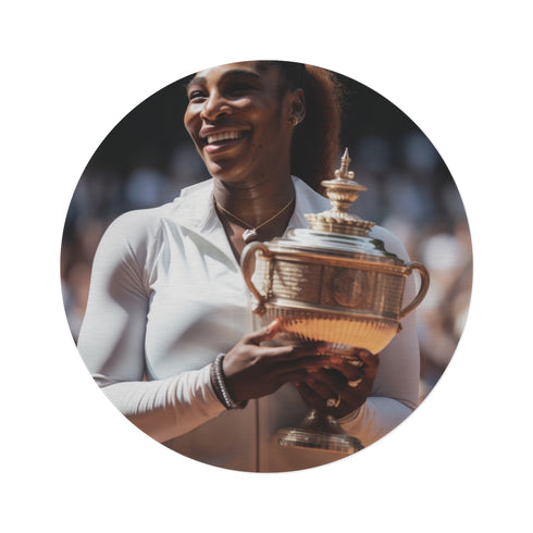 "Serena Williams Tennis Round Rug"