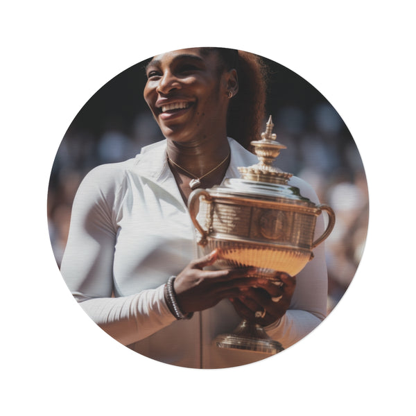 "Serena Williams Tennis Round Rug"