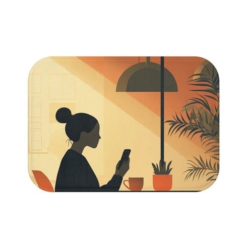 "Serene Cafe Vibes Bath Mat"