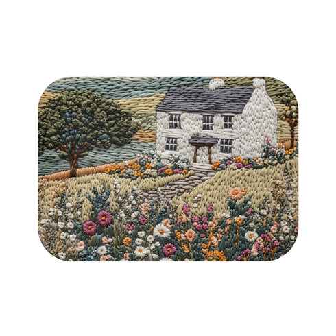 Serene Hills Embroidered Bath Mat