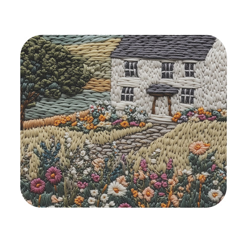 Serene Hills Embroidered Mouse Pad