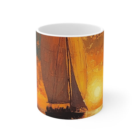 "Serene Vintage Calm Horizon Mug"