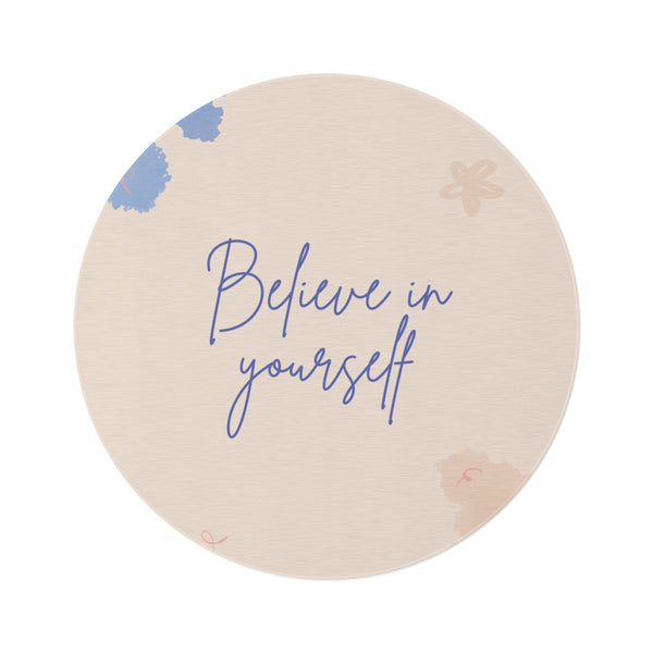 "Serene Watercolor Motivation Round Rug"