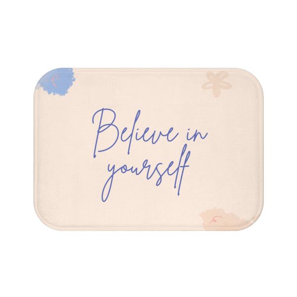 "Serene Watercolor Motivational Bath Mat"