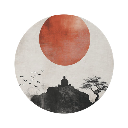 "Serene Zen Art Round Rug"