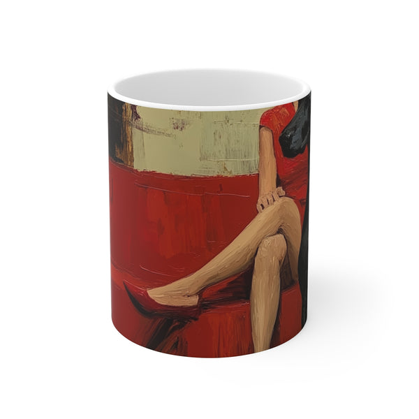 "Serenity Mug - Woman Contemplating"