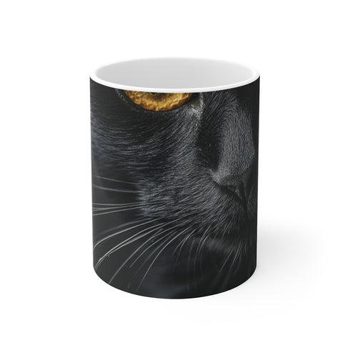 "Serious Black Cat Mug"