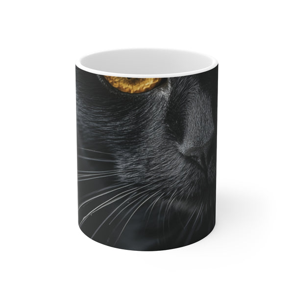"Serious Black Cat Mug"