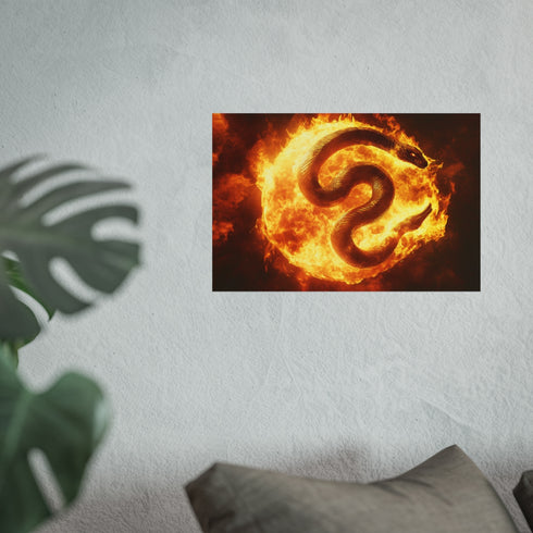 Serpent Coiled Around Burning Sun