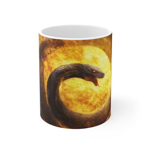 Serpent Sun Coffee Mug Design