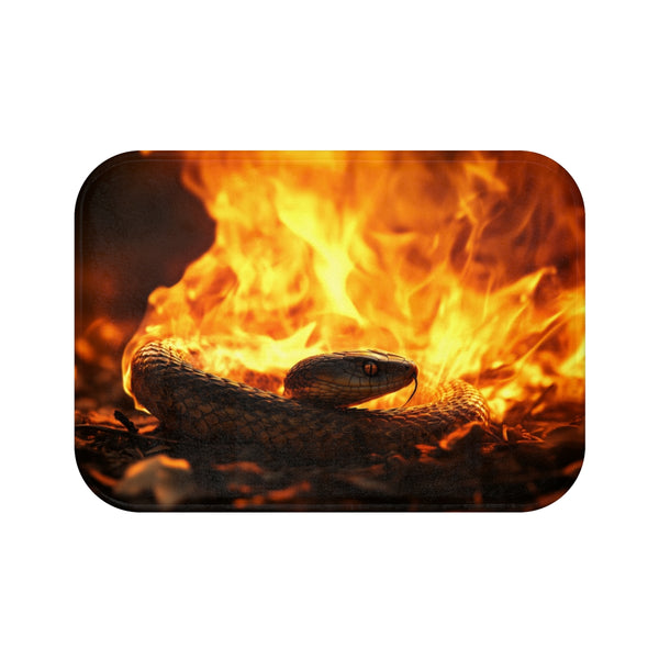 Serpent Sun-Themed Luxury Bath Mat