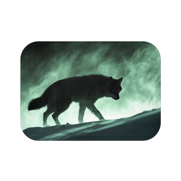 "Shadow Wolf Aurora Dune Bathmat"