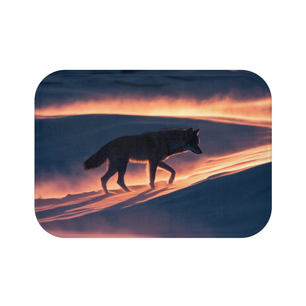 "Shadow Wolf Bath Mat Design"
