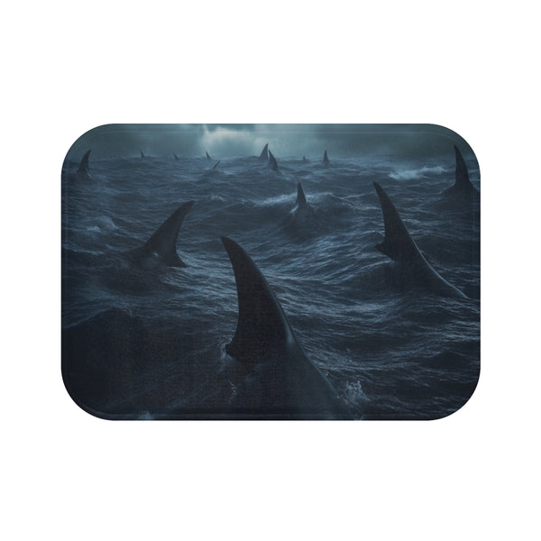 "Shark Infested Waters Bath Mat"