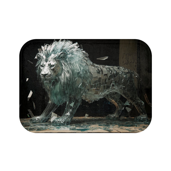 Shattered Glass Lion Bath Mat