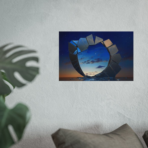 Shattered Mirror Reflecting Stars Poster