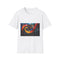Shattered Stained Glass Forming Serpent Graphic Unisex Softstyle T-Shirt - Front View