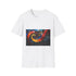 Shattered Stained Glass Forming Serpent Graphic Unisex Softstyle T-Shirt - Front View