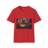 Shattered Stained Glass Forming Serpent Graphic Unisex Softstyle T-Shirt - Red Variant