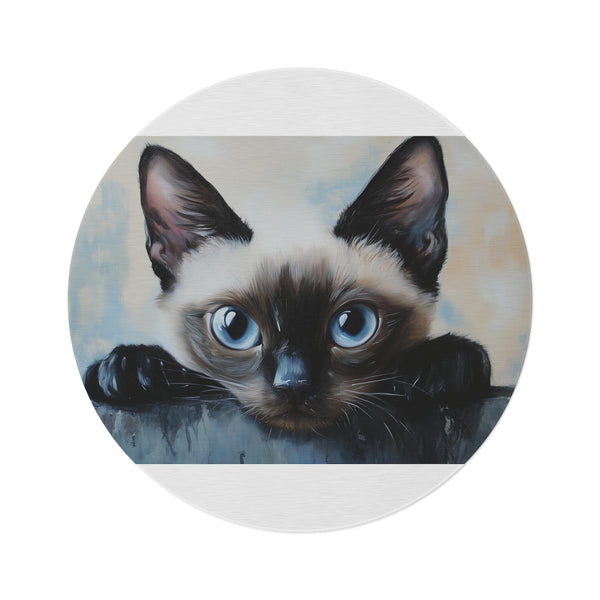 "Siamese Cat Cute Round Rug"