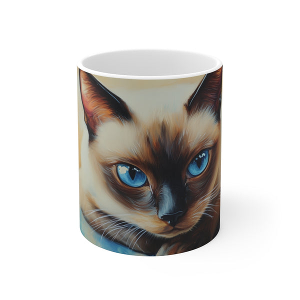 "Siamese Cat Cutie Mug: Purr-fectly Adorable!"