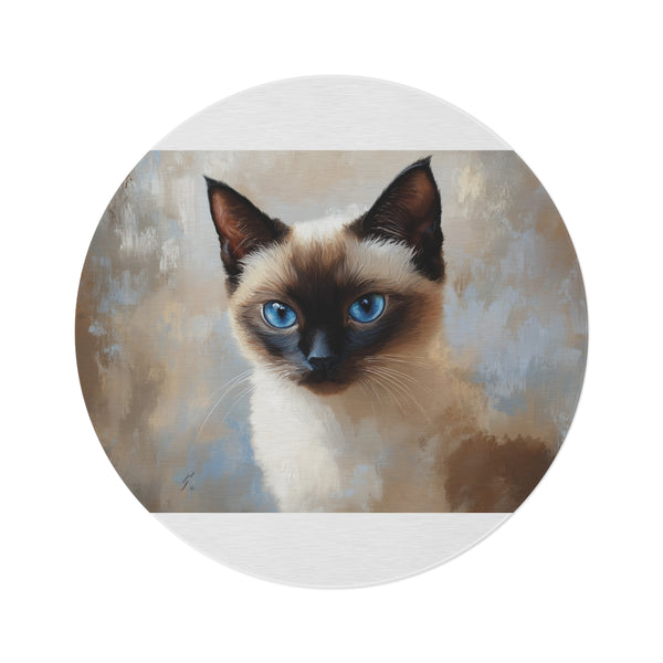 "Siamese Sweetheart Round Rug"