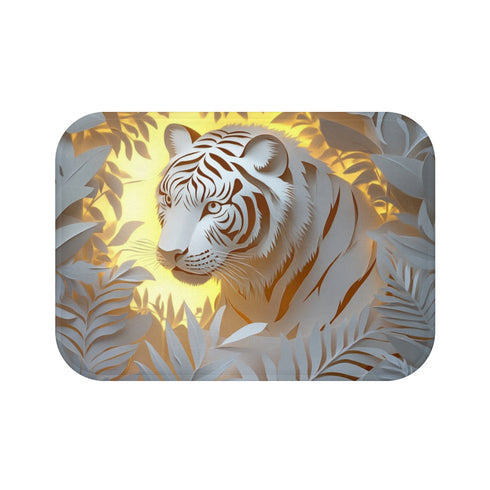 "Siberian Tiger Cutout Bath Mat"