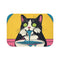 "Silly Cat Vintage Poster Bath Mat: Purr-fectly Quirky!"