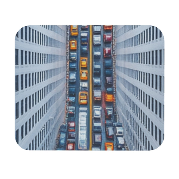 Silver Cityscape Mouse Pad