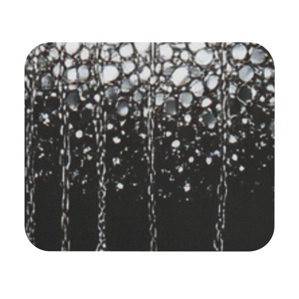 Silver Mask Red Lips Mouse Pad