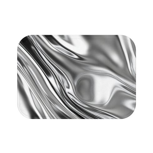 "Silver Waves Metallic Bath Mat"