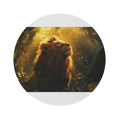 "Simba Circle Rug: Roar-Worthy Style"