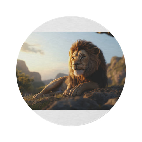 "Simba's Pride Round Rug: Roar-worthy Addition"