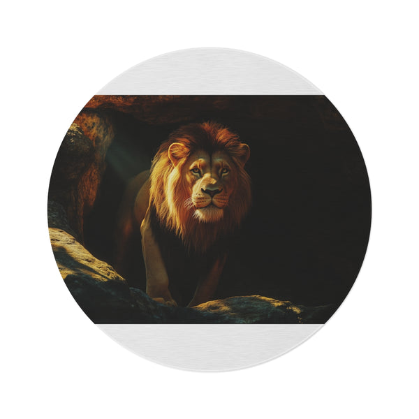 "Simba's Roar Round Rug: Feel the Lion's Pride!"