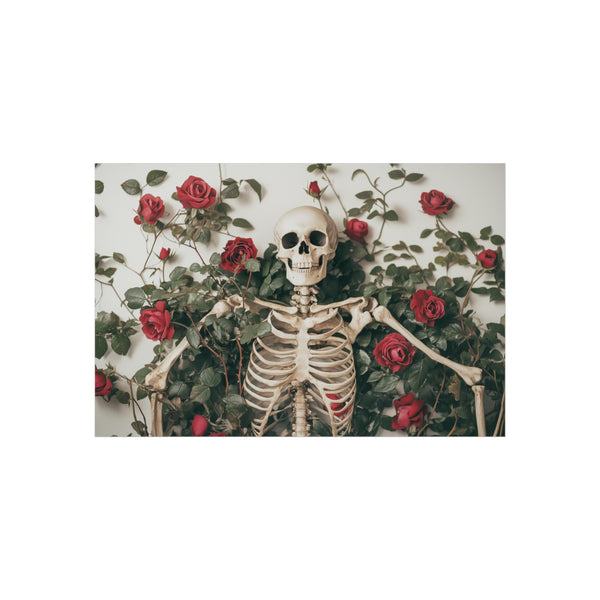 Skeleton Among Roses and Vines