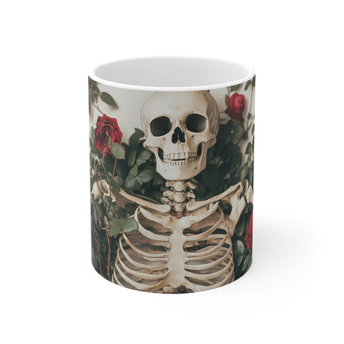 Skeleton Rose Vine Coffee Mug