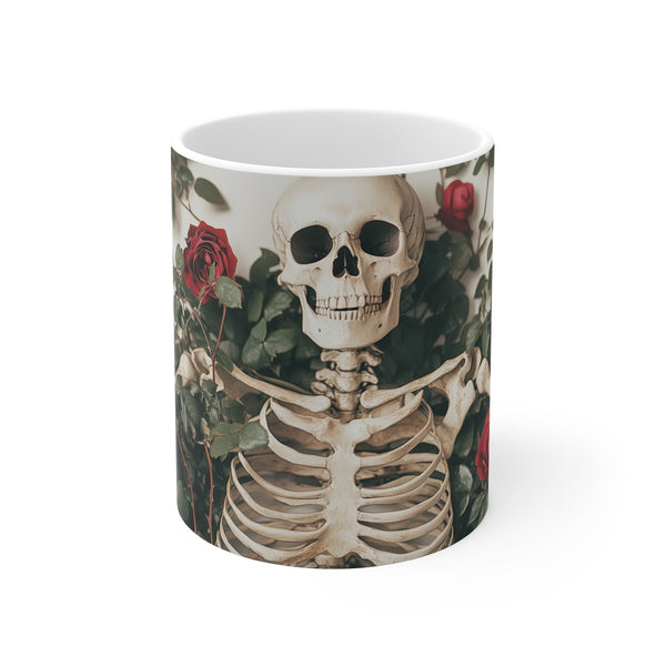 Skeleton Rose Vine Coffee Mug