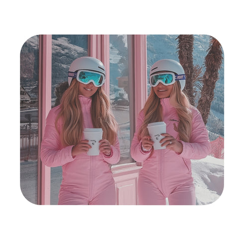 Skiing Sisters Mouse Pad