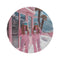 "Skiing Sisters Round Rug"