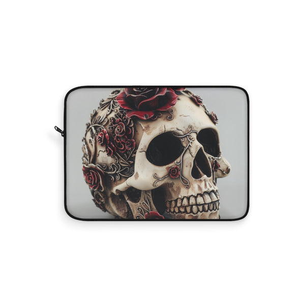 "Skull and Rose Laptop Sleeve"