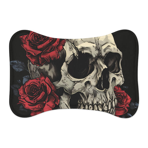 "Skull and Roses Pet Mat: Embrace the Dark Side"