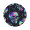 "Skull Graphic Round Rug: Gothic Chic Statement Piece"