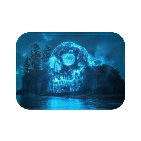 "Skull Island Bath Mat Blue"