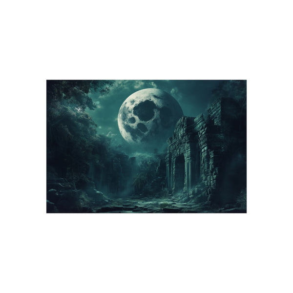 Skull Moon Over Ancient Ruins
