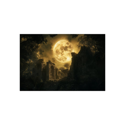 Skull Moon Over Jungle Ruins