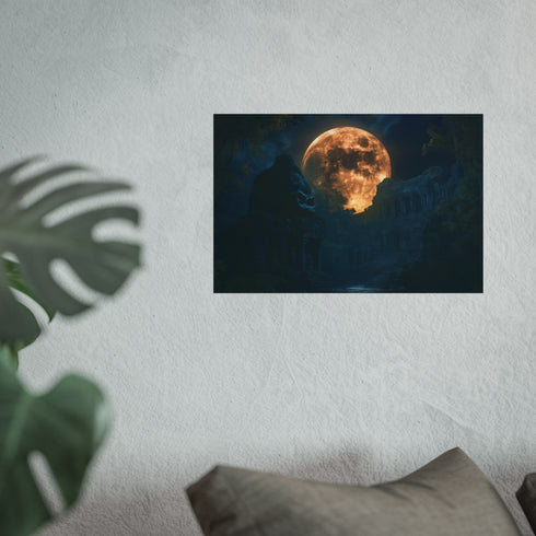 Skull-Shaped Moon Over Jungle Ruins